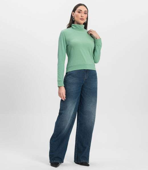 Blusão Gola Alta Infinita Cor Feminino Verde