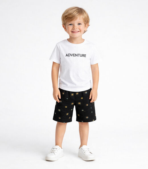 Conjunto Infantil Camiseta Com Bermuda Select Branco