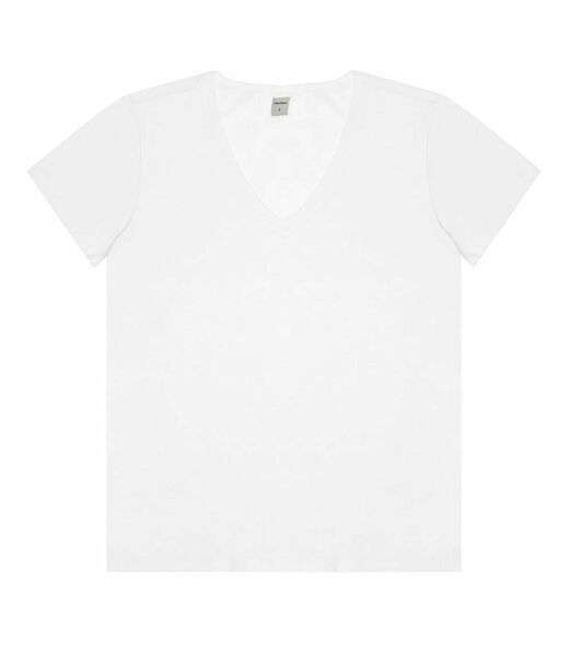 Blusa Feminina Manga Curta Decote V Rovitex Branco
