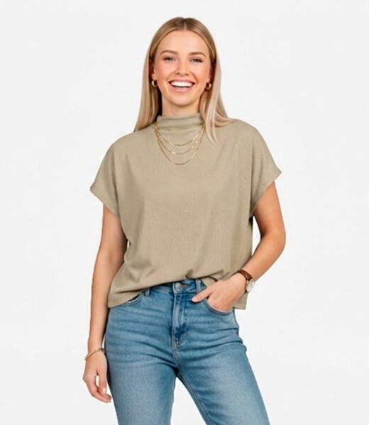 Image_Blusa Feminina Com Gola Chaminé Select Baunilha