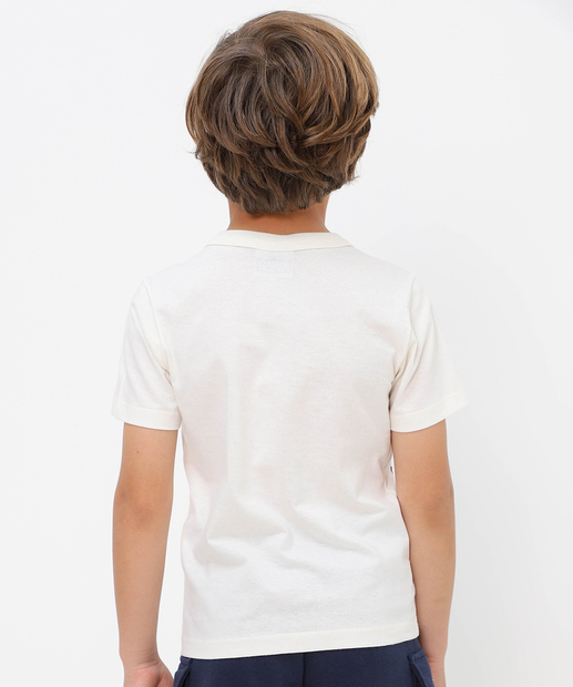 Camiseta Infantil Vingadores Tam 4 a 10 Off White
