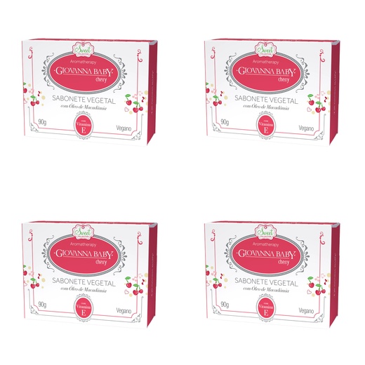 Image_Kit c/4 Sabonetes Giovanna Baby Vegetal Retangular 90g Cherry