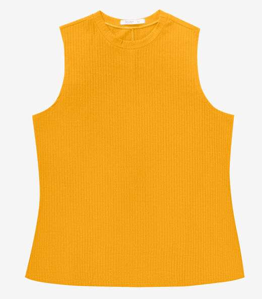 Image_Regata Plus Size Em Ribana Canelada Secret Glam Amarelo