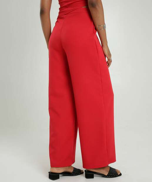 Calça Wide Leg Pantalona Feminina Alfaiataria Marisa  