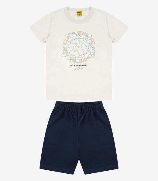 Image_Conjunto Camiseta com Bermuda Menino Rovi Kids Bege