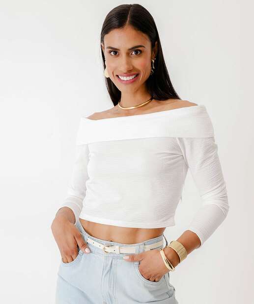 Image_Blusa Feminina Textura Ombro a Ombro Marisa