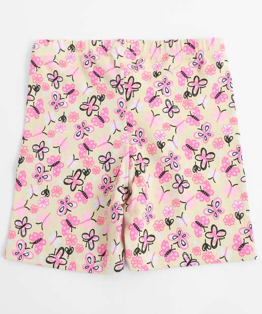 Bermuda Infantil Ciclista Borboletas Marisa Tam 1 a 3 Amarelo