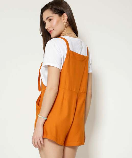 Macaquinho Feminino Bolsos Alças Finas Marisa