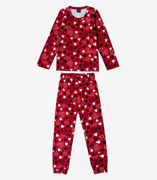 Image_Pijama Infantil Feminino Estapado Select Vermelho