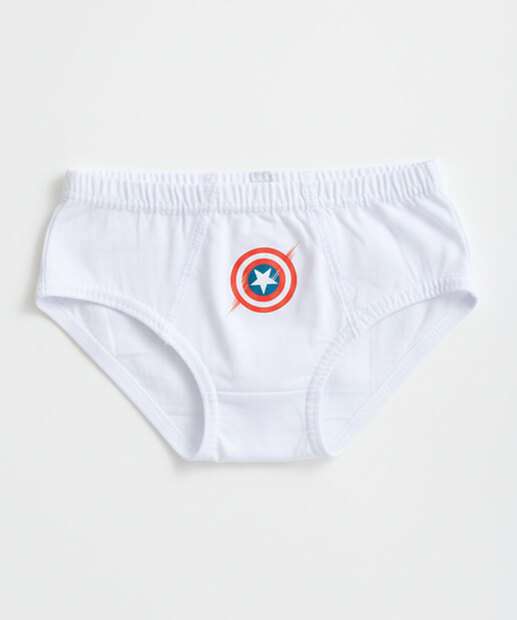 Kit 3 Cuecas Infantil Capitão América Tam 2 a 12 Azul