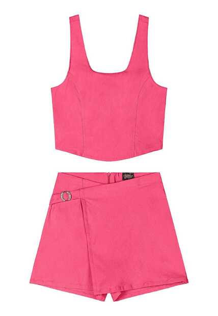 Conjunto com Top e Short-Saia Juvenil Gloss