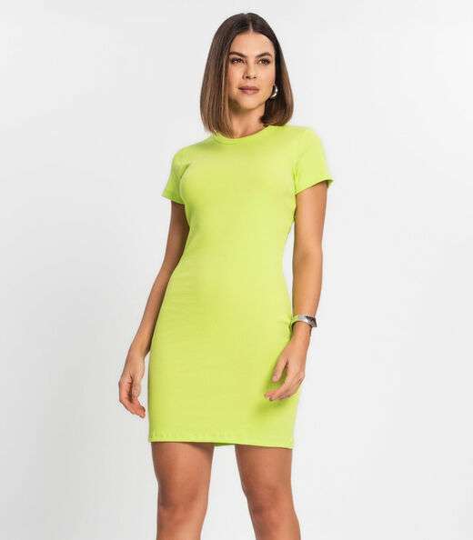 Image_Vestido Acinturado Em Ribana Canelada Rovitex Verde