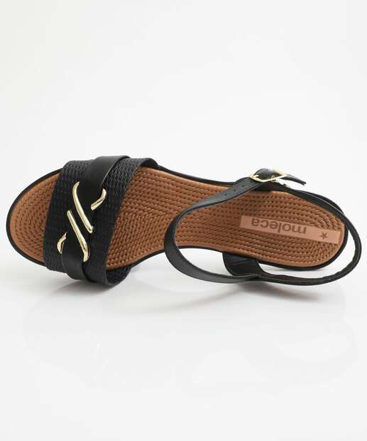 Sandália Feminina Rasteira Moleca Preto