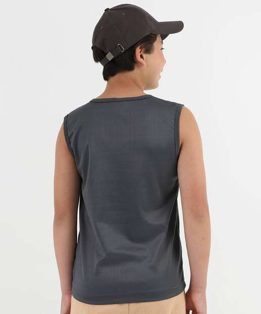 Regata Juvenil Estampada Marisa Tam 10 a 16 Cinza