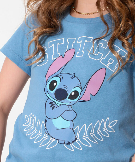 Camiseta Juvenil Estampa Stitch Disney Tam 10 a 16