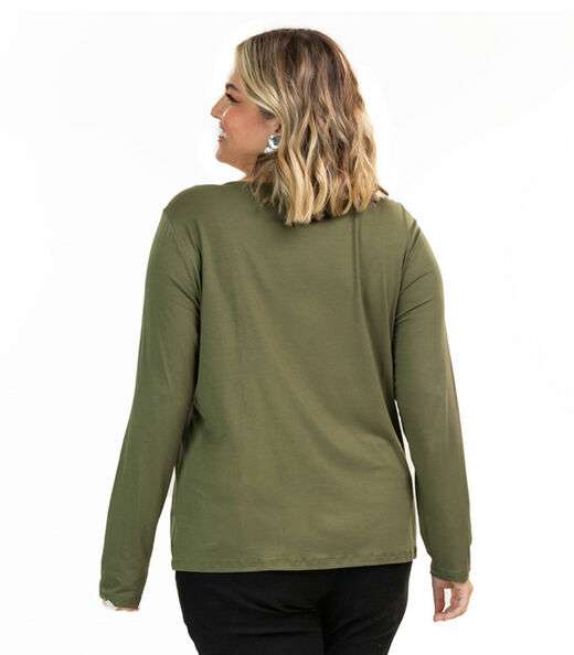 Blusa Manga Longa Viscotorcion Secret Glam Verde