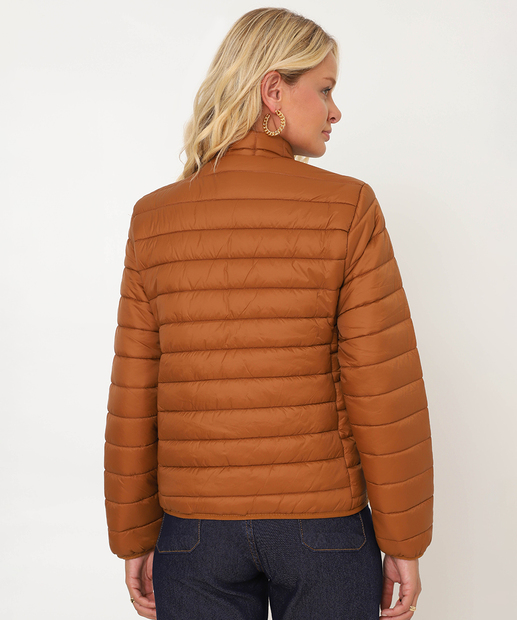 Jaqueta Feminino Puffer Bolsos Marisa Marrom