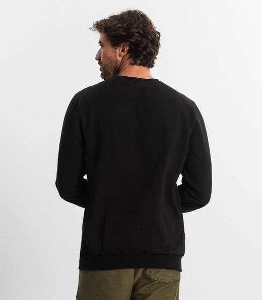 Blusão Masculino Plus Size Moletom Básico Diametro Preto