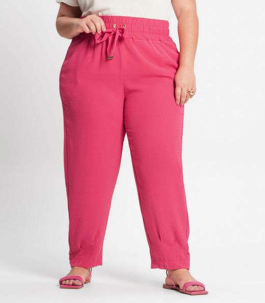Calça Feminina Plus Size Secret Glam Rosa