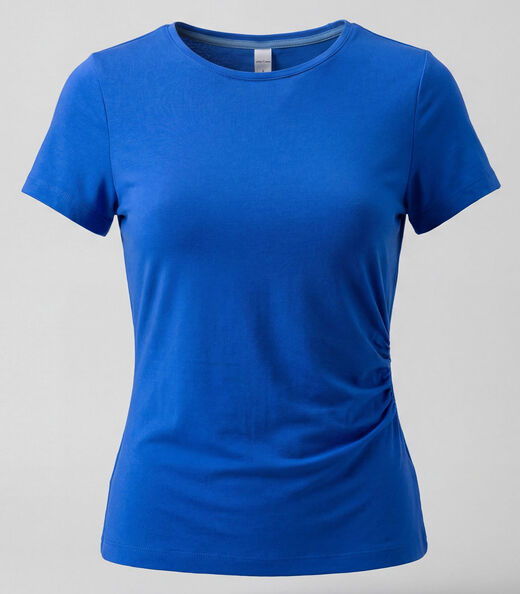 Blusa Feminina Manga Curta Com Franzido Rovitex Roxo