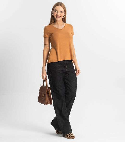 Blusa Feminina Básica Select Marrom