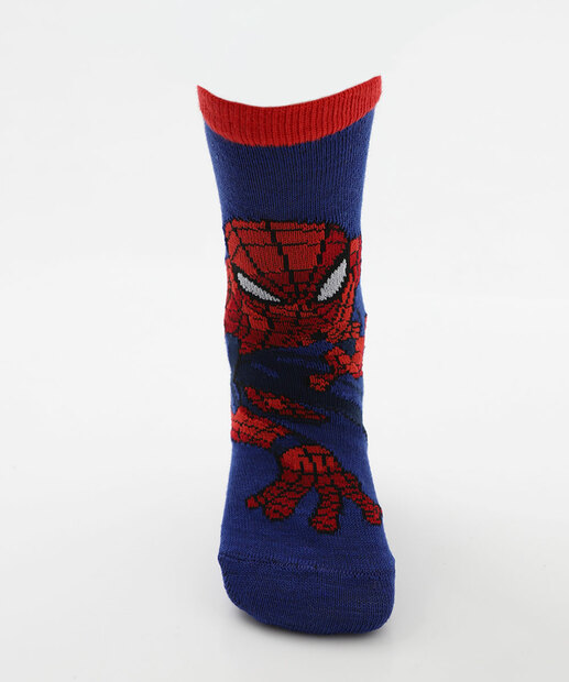 Kit 2 Meias Infantil Estampa Homem Aranha Azul