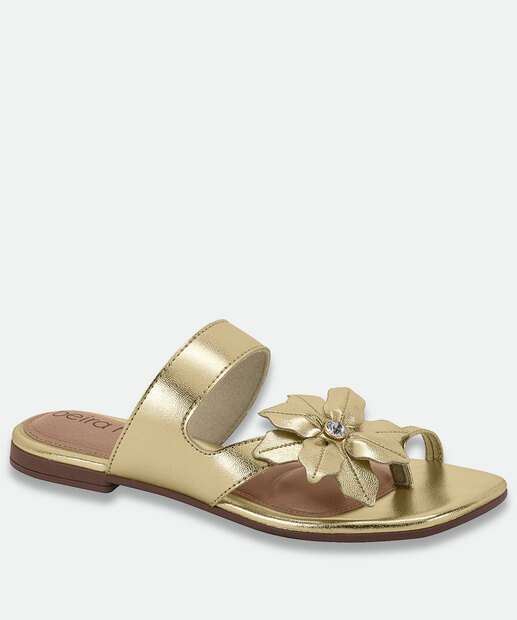 Image_Rasteirinha Feminina Tiras Metalizada Beira Rio Dourado