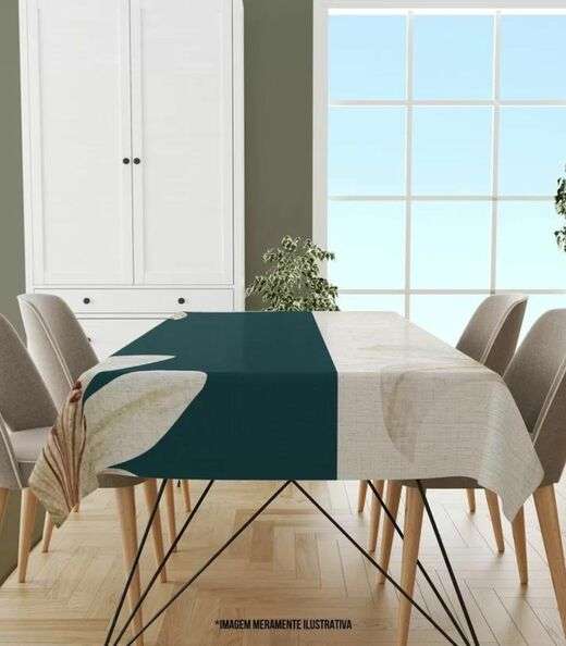 Toalha De Mesa Retangular 6 Lugares Wevans Branco