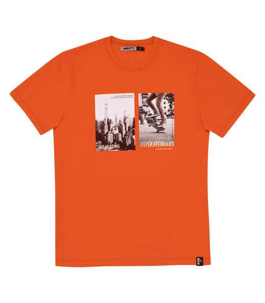 Camiseta Juvenil Masculina Em Meia Malha Minty Laranja