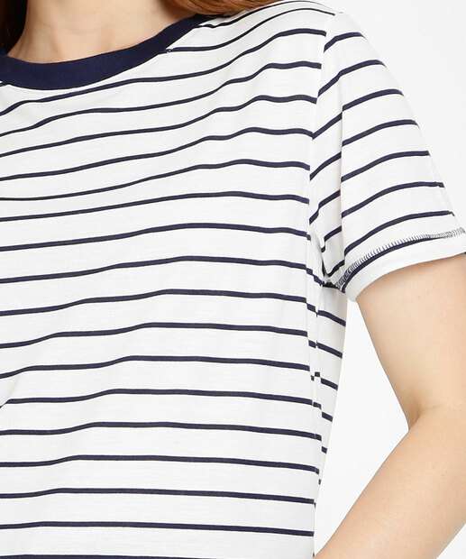 Blusa Feminina Listrada Manga Curta Marisa  