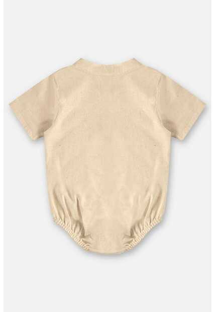Body Camisa em Algodão e Linho Bebê Up Baby