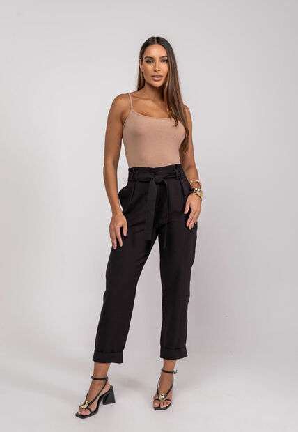 Regata Alcinha Malha Canelada Marrom Salvatore Fashion