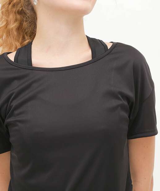 Blusa Feminina Fitness Barra Assimétrica Marisa