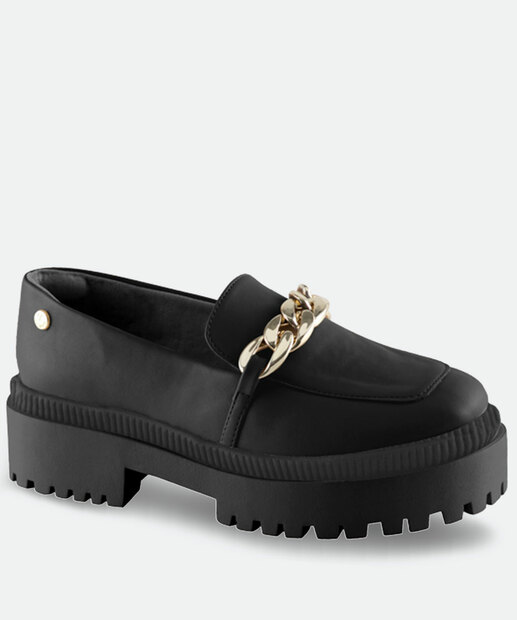 Mocassim Loafer Feminino Tratorado Corrente Via Uno 