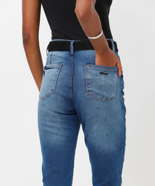 Calça Jeans Skinny Feminina Bolsos Marisa Azul