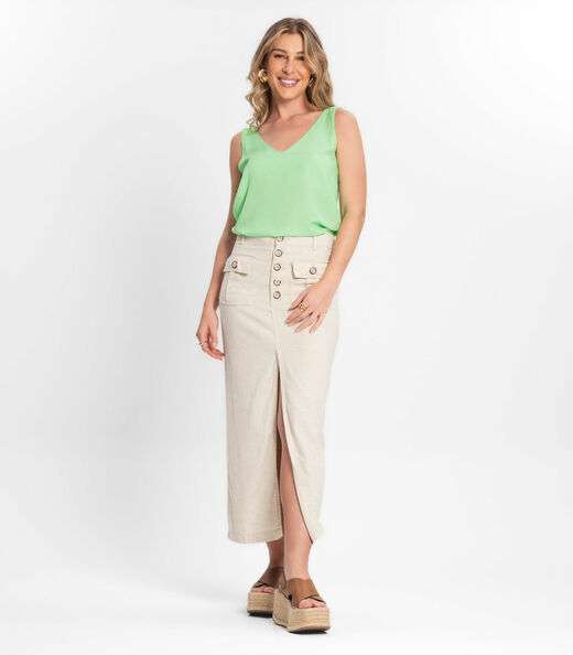 Regata Feminina Com Decote V Endless Verde