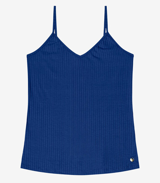 Image_Blusa De Alça Feminina Ribana Canelada Rovitex Azul
