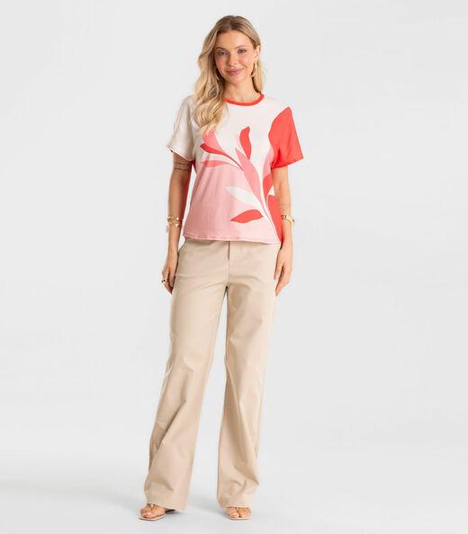 Blusa Feminina Viscotorcion Crepe Rovitex Vermelho