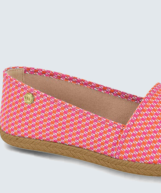Sapatilha Feminina Slipper Bico Redondo Estampada Moleca