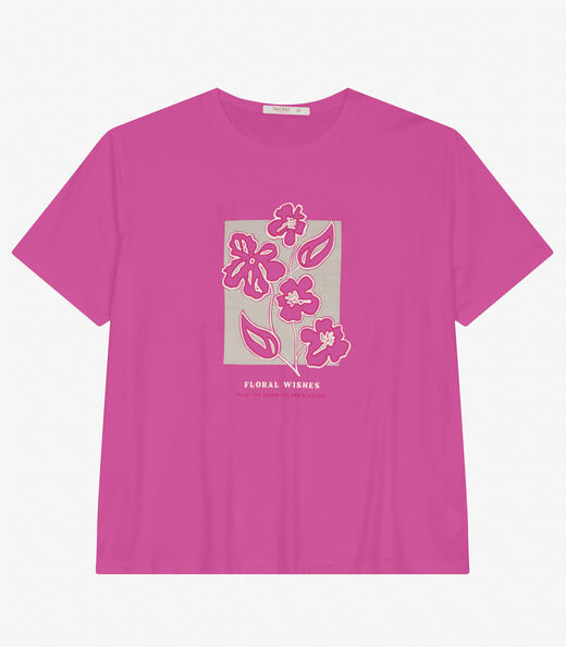 Camisa Manga Curta Plus Size Secret Glam Rosa