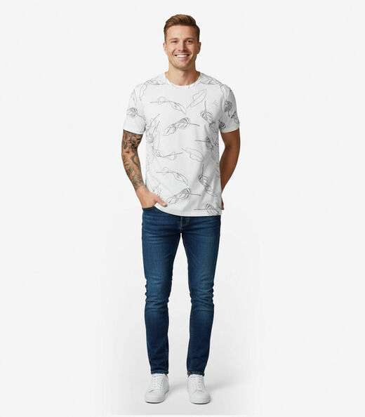 Camiseta Masculina Em Meia Malha Select Bege