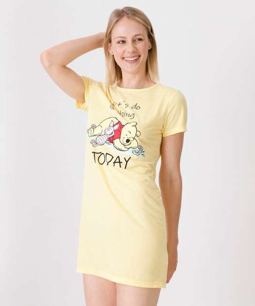 Camisola Feminino Ursinho Puff Manga Curta Disney