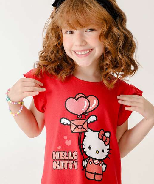 Vestido Infantil Hello Kitty Sanrio Tam 4 a 10