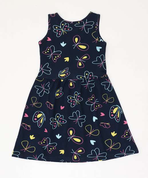 Vestido Infantil Estampa Borboletas Marisa Tam 1 a 3