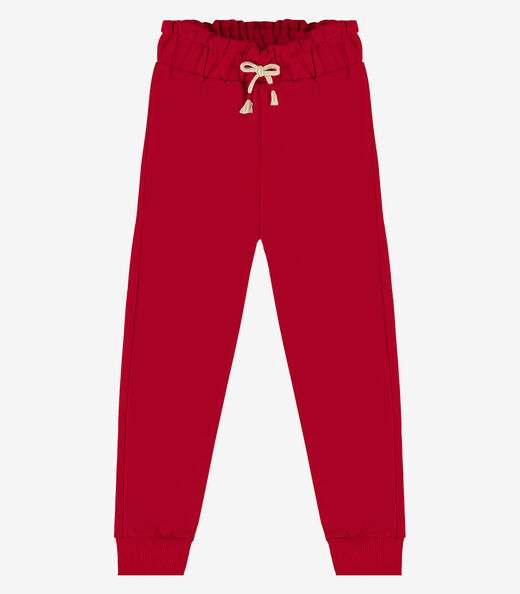 Calça Infantil Em Moletom Rovi Kids Vermelho