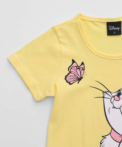 Camiseta Infantil Estampa Marie Disney Tam 1 a 3