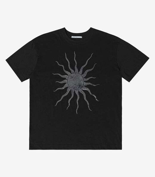 Blusa Feminina Manga Curta Sun Endless Preto