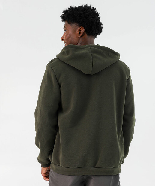 Casaco Masculino Fitness Moletom Capuz Marisa Verde