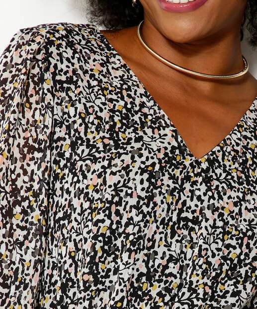 Vestido Feminino Chiffon Estampado Lurex Marisa