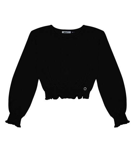 Blusa Juvenil Feminina Manga Longa Minty Preto